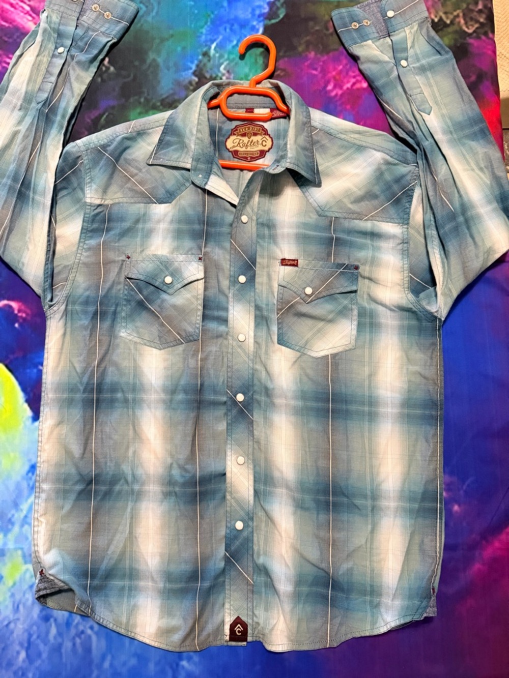 Casual Men’s Light Blue Plaid Button-Down Shirt